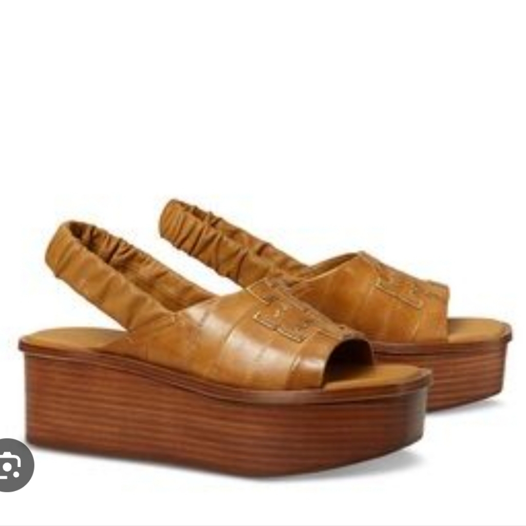 Tory Burchwomen's Ines Slingback Platform Sandals 7.5 ( + Box And Shoe Bag)